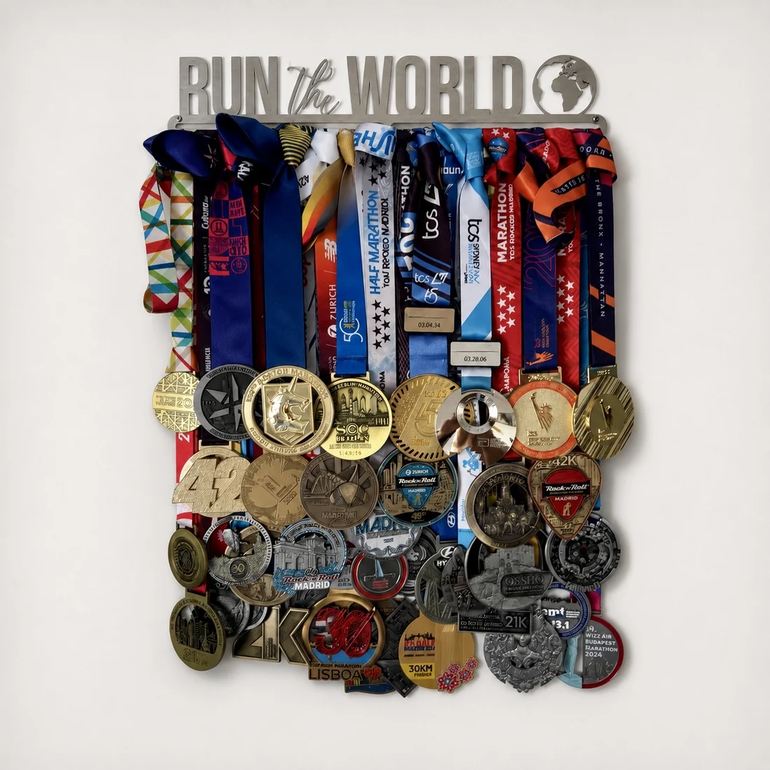 Run the World medal display: international races completed
